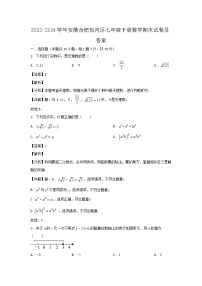 2023-2024学年安徽合肥包河区七年级下册数学期末试卷及答案