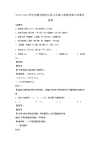 2024-2025学年安徽合肥庐江县七年级上册数学期中试卷及答案
