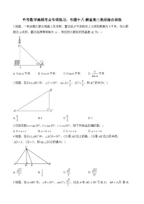 中考数学高频考点专项练习：专题18 解直角三角形综合训练 (2)及答案