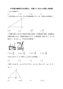 中考数学高频考点专项练习：专题18 考点41 锐角三角函数及答案