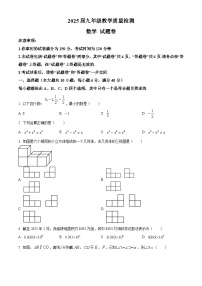 安徽省阜阳市2025届中考一模联考 数学卷