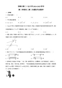 河北省邯郸市第二十五中学下学期九年级2025届中考第二次模拟考试 数学试题
