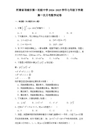 河南省项城市第一初级中学2024-2025学年七年级下学期第一次月考 数学试卷（含解析）