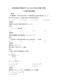 江苏省泰州市泰兴市2023-2024学年七年级下学期4月期中数学试卷（解析版）