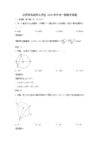 江苏省盐城市大丰区2025年中考一模数学试卷（解析版）