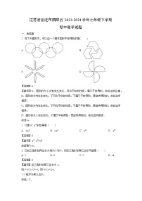 江苏省宿迁市泗阳县2023-2024学年七年级下学期期中数学试卷（解析版）