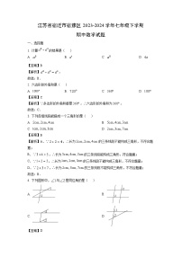 江苏省宿迁市宿豫区2023-2024学年七年级下学期期中数学试卷（解析版）