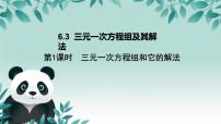 初中数学华东师大版（2024）七年级下册（2024）三元一次方程组及其解法精品ppt课件