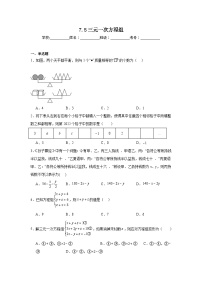 初中数学鲁教版（五四学制）（2024）七年级下册三元一次方程组测试题