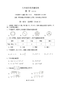 2024-2025学年辽宁省大连市中山区九年级3月区模数学试卷(含答案）