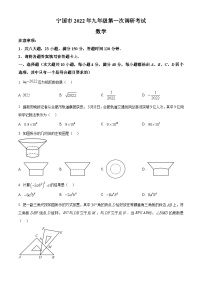 2022年安徽省宣城市宁国市中考一模数学试卷（原卷版+解析版）