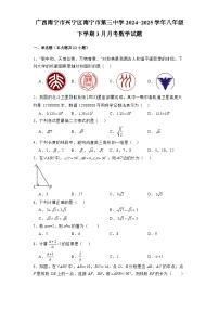 广西南宁市兴宁区南宁市第三中学2024-2025学年八年级下学期3月月考 数学试题（含解析）