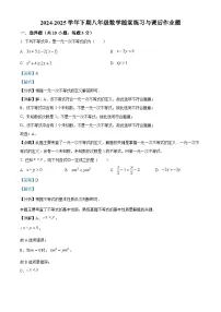 河南省郑州市枫杨外国语中学、朗悦慧外国语、行知中学等联考2024-2025学年下学期八年级第一次月考 数学试题（含解析）