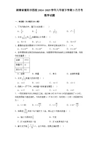 湖南省衡阳市四校2024-2025学年八年级下学期3月月考 数学试题（含解析）