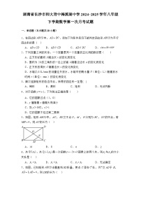 湖南省长沙市师大附中梅溪湖中学2024-2025学年八年级下学期 数学第一次月考试题（含解析）