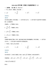 天津市第二耀华中学2024-2025学年下学期第一次月考八年级 数学试卷（含解析）