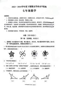 四川省+成都市成华区2023-2024学年七年级下学期数学期末+试卷