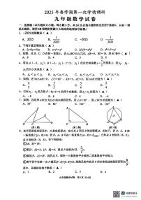 2025年江苏省盐城市大丰区九年级中考一模数学试题
