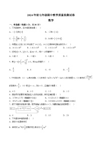 河南省驻马店市上蔡县2024-2025学年七年级上学期11月期中素质测试数学试卷(含答案)