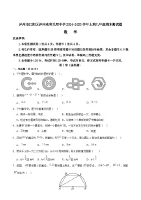 四川省泸州市泸州老窖天府中学2025届九年级上学期1月期末数学试卷(含答案)