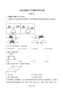 上海市黄浦区2024-2025学年七年级下数学期中试卷