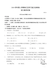 【2025届上海初三数学二模】2025届上海市徐汇区初三数学二模试卷