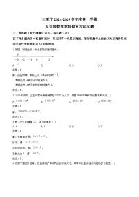 海南省三亚市2024-2025学年八年级上学期期末数学试卷(含解析)