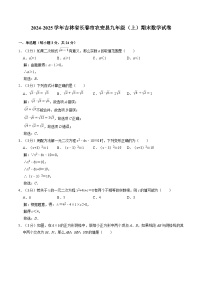 吉林省长春市农安县2025届九年级上学期12月期末考试数学试卷(含解析)