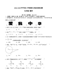 山东省临沂市兰陵县2025届九年级上学期期末考试数学试卷(含答案)