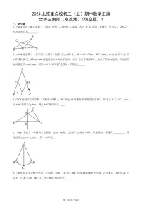 2024北京重点校初二（上）期中真题数学汇编：全等三角形（京改版）（填空题）1