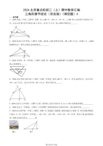 2024北京重点校初二（上）期中真题数学汇编：三角形章节综合（京改版）（填空题）4