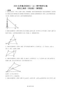 2024北京重点校初三（上）期中真题数学汇编：相似三角形（京改版）（解答题）