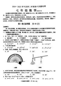 山东省菏泽市牡丹区部分学校2024-2025学年度第二学期期中质量检测七年级数学试卷