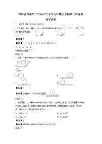 吉林省四平市2024-2025学年九年级下学期第一次月考数学试卷（解析版）
