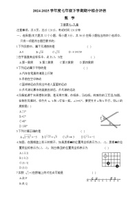 河北省保定市莲池区2024-2025学年期中七下 数学试卷