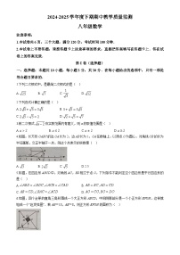 河南省信阳市2024-2025学年八年级下学期期中 数学试卷（含解析）