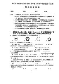 广东省佛山市南海区大沥镇2024-2025学年八年级下数学期中试卷