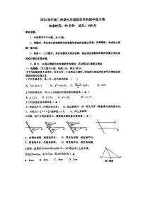 上海市奉贤区2024-2025学年七年级下数学期中试卷