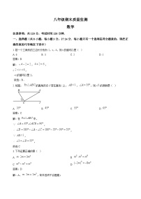 陕西省延安市富县2024-2025学年八年级上学期期末质量监测数学试卷(含解析)