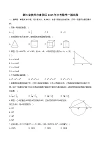 浙江省杭州市富阳区2025年中考数学一模试卷（含解析）