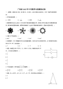 广东省2025年中考数学全真模拟试卷（含解析）