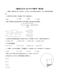 安徽省安庆市2025年中考数学一模试卷（含解析）