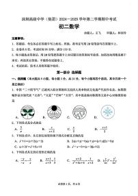 广东省深圳市深圳高级中学2024-2025学年八年级下数学期中试卷