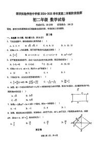 广东省深圳市实验中学部2024-2025学年八年级下数学期中试卷
