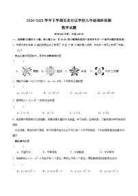 宁夏回族自治区吴忠市区2025届九年级下学期开学统测数学试卷(含答案)