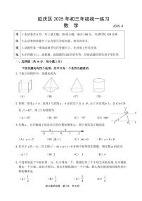 2025北京延庆初三零模[中考模拟]数学试题