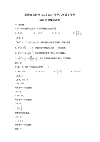 安徽省宿州市2024-2025 学年八年级下学期调研测数学试卷（解析版）