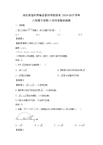 河北省沧州市献县部分学校联考2024-2025学年八年级下学期3月月考数学试卷（解析版）