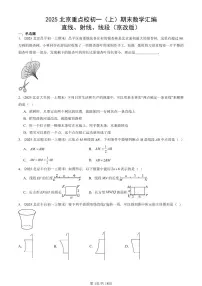 2025北京重点校初一(上)期末真题数学汇编:直线、射线、线段(京改版)