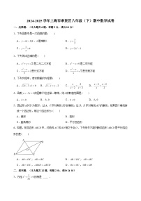 2024-2025学年上海市奉贤区八年级（下）期中数学试卷（含解析）